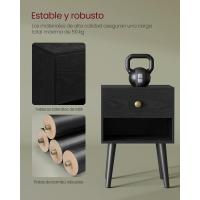Juego de Mesa de Noche de Madera Mesa auxiliar con Cajón y Espacio de Almacenamiento Abierto - details 4