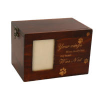 Urna para mascotas de madera maciza, urnas conmemorativas de cremación, tapa extraíble, urna conmemorativa única para perros, gatos, suministros funerarios para mascotas - details 0