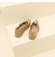 Nuevos zapatos británicos de cuero suave, zapatos pequeños de cuero, tacón grueso, tacón bajo, zapatos Marie - details 14