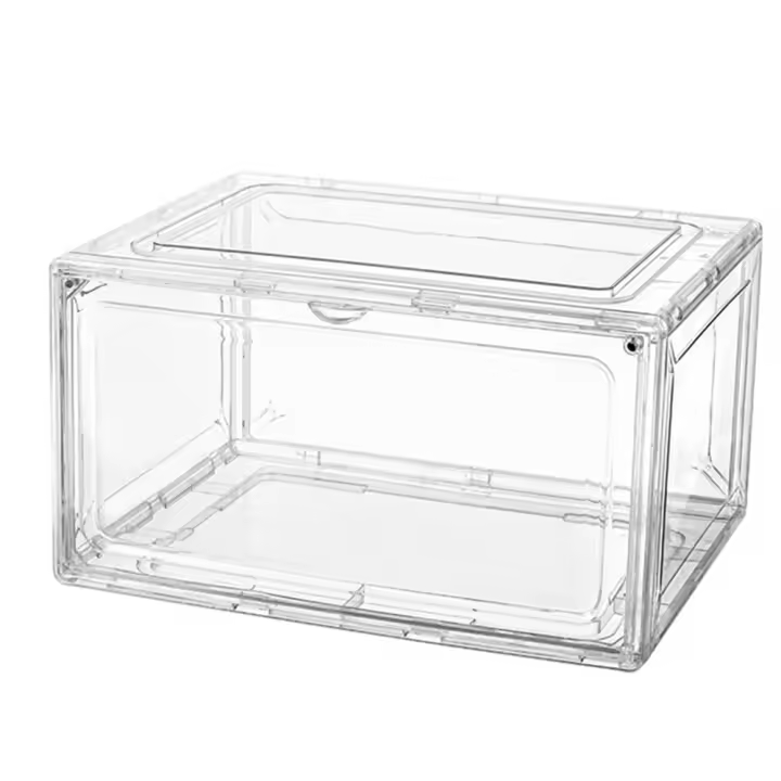 Caja de almacenamiento de zapatillas de deporte de succión magnética, caja de zapatos de baloncesto transparente, exhibición de colección, gabinete de zapatos transparente - 1