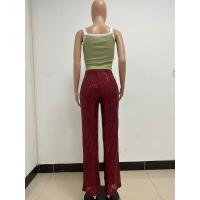 Moda femenina New -End Color sólido Pierna ancha con lentejuelas drapeadas Pantalones casuales para mujer - details 82