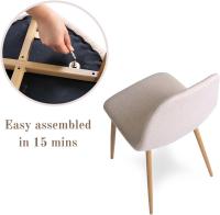 Juego de 4 sillas giratorias de ante para comedor con asiento acolchado, sillas de diseño para salón o cocina, con patas de metal negro, marrón - details 67