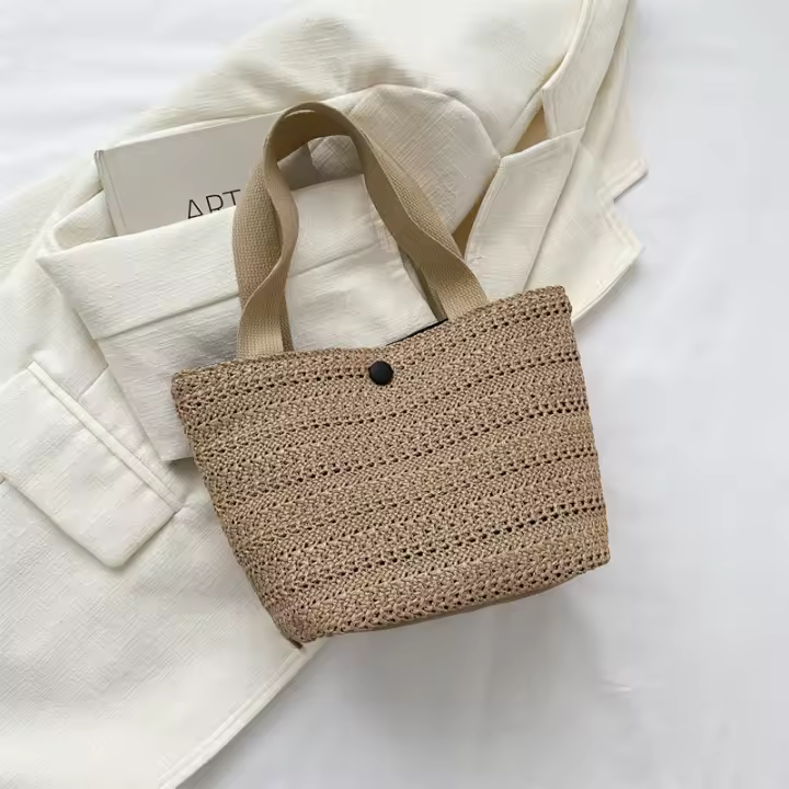 Bolso de mano tejido a la moda de gran capacidad, bolso de mano versátil para hombro y axila, primavera 2024 - 1