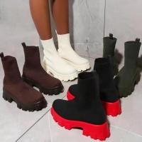 Zapatillas de mujer, botines tipo calcetín sin cordones, talla grande, , nuevas - details 0