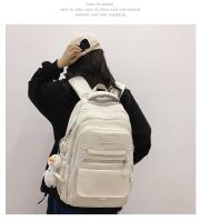 Bolso escolar de diseño para estudiantes de secundaria femenino, mochila de estilo universitario para estudiantes de secundaria, mochila versátil simple para estudiantes universitarios de color sólido - details 8