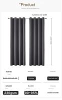 Juego de cortinas opacas térmicas, 2.100 cm x 200cm - details 0