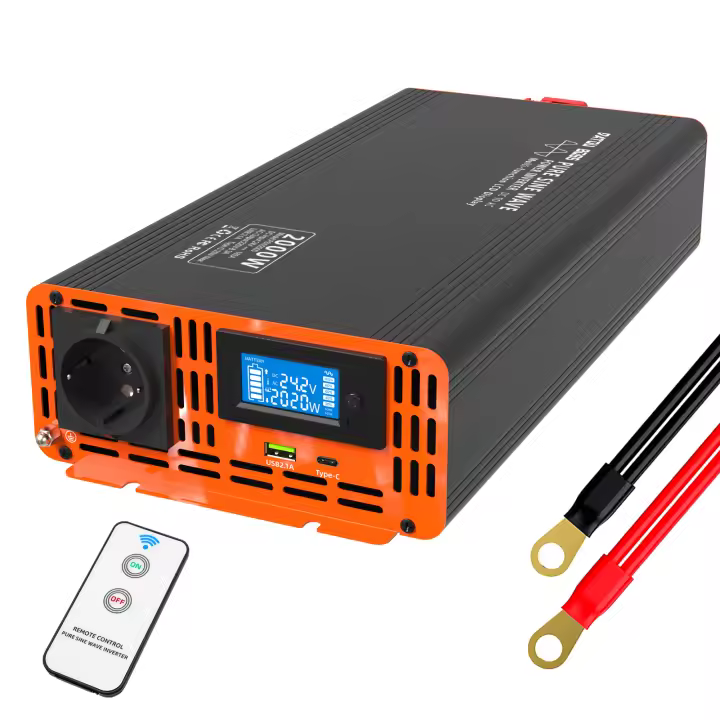 Onda sinusoidal pura 24V a 230V Convertidor de voltaje Inversor 2000W 4000W Fuente de alimentación de emergencia al aire libre RV Convertidor - 1