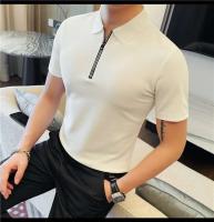 Polo de manga corta bordado de malla transpirable de verano para hombre, camiseta informal de negocios con solapa y media cremallera, - details 7