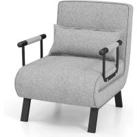 Sofá Cama Convertible Silla de Dormir Individual Tri-Fold con Respaldo Ajustable de 6 Posiciones, Cojín Desmontable y Asiento Tapizado Estructura Metálica Plegable (Azul) - details 27