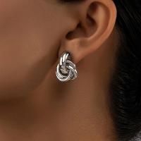Pendiente De Anillo Con Nudo En Oro Y Plata Para Mujer Obega Joyería De Moda Brillante Para El Día Estilo Clásico Geométrico - details 2