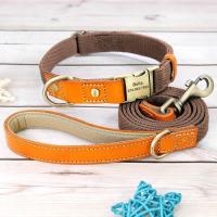 perro personalizado, conjunto correa, Collar cuero nailon perros, collares personalizados con etiqueta identificación mascotas, - details 4