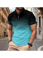 POLO de hombre, gran venta de polos de hombre con estampado de cremallera, rayas de tela plana, camisa POLO. - details 3