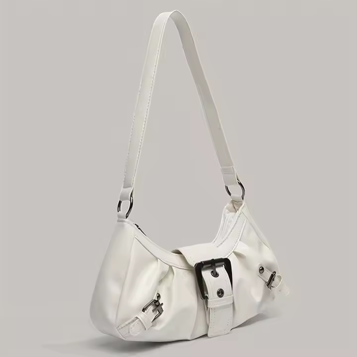 Y2K Punk Street Bag White Ant Arm Cruiser con cierre magnético, correa ajustable, bolsillos de cadena y estilo rock para mujer - 1
