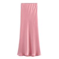 - Falda de cintura alta con textura de satén de seda francesa de estilo único para mujer8632845 - details 4