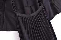 Vestido largo plisado sin mangas, elegante para fiesta y oficina, otoño 2025 - details 6