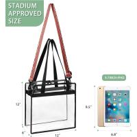 BAGAIL Bolsas Transparentes Aprobadas por el Estadio Bolso de Mano Transparente con Cierre de Cremallera Bandolera Bandolera con Correa Ajustable - details 26