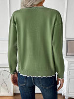 Otoño Invierno suéteres de punto con cuello redondo para mujer jersey casual - details 5