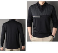 Caumanl-Camiseta de manga larga para hombre, ropa de trabajo informal de negocios, corte Regular, talla europea, moda de otoño - details 3