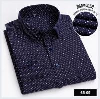 Camisa de manga larga informal de negocios para primavera y otoño a cuadros a rayas de algodón de alto recuento sin hierro y moda ajustada - details 14
