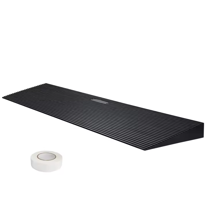 SucceBuy Rampa de umbral de elevación de 1,6 pulgadas, rampa de caucho natural de 35,4 pulgadas de ancho para sillas de ruedas y robots de barrido, caucho sólido antideslizante - 1