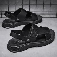 2025 nuevas sandalias de piel de vaca de primera capa zapatos de playa de cuero transpirable para hombres casual suela suave de mediana edad y ancianos papá zapatos de los hombres. - details 5