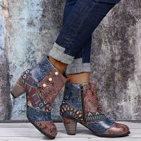 Botas Martin estampadas informales para mujer, zapatos planos a la moda para mujer, botas con tacones altos - details 6