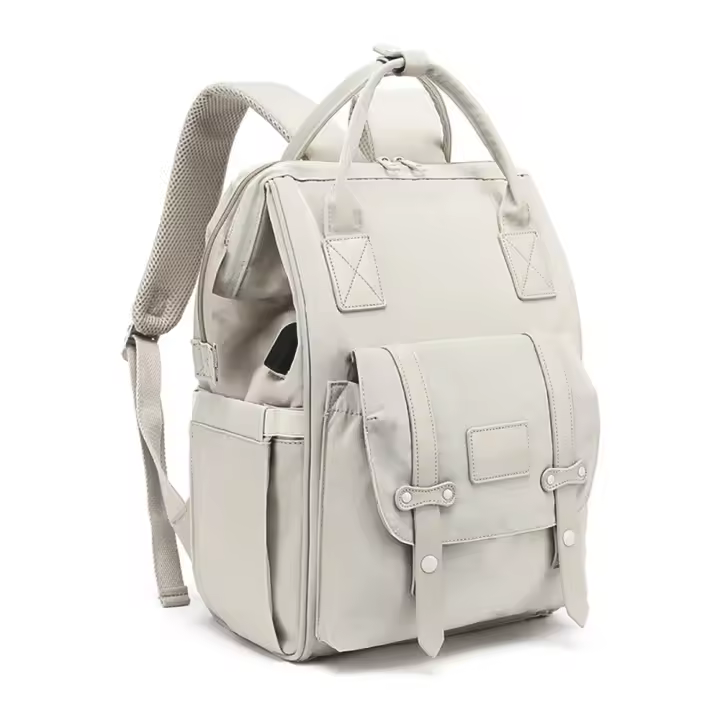 Bolsa de pañales,Mochila portabebés,Bolsa impermeable de almacenamiento,Bolsa de maternidad para viajes al aire libre,Productos para bebés,2 capas,Mochila de nylon gris - 1