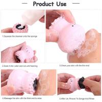 Cepillo de pulpo rosa con esponja para limpieza Facial, limpiador de poros profundos, exfoliante, espinillas, cui - details 2