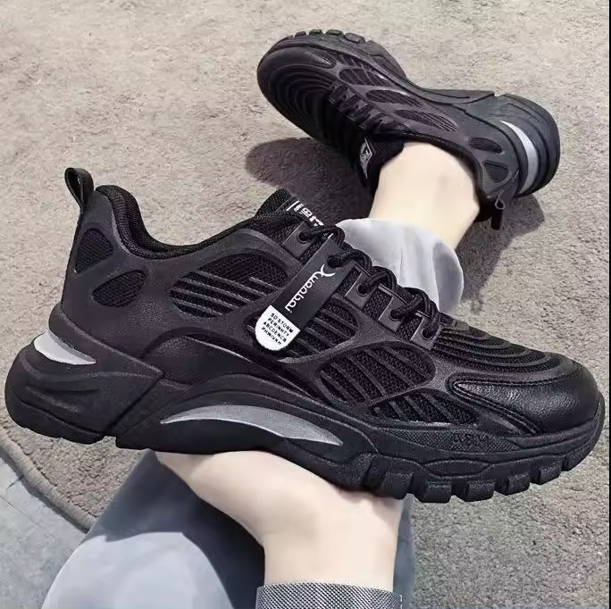 Zapatos Blancos De Suela Gruesa Transpirables Tejidos Con Mosca De Otoño, Zapatos Deportivos Informales Versátiles Altos Y Bajos - 1