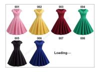 Vestido de verano para mujer, Color sólido, Retro, Vintage, años 50, 60, informal, para fiesta y oficina, Vestidos Rockabilly - details 1