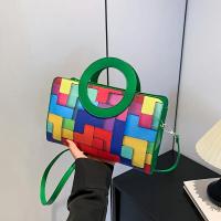 Bolso bandolera para mujer con correa ajustable - Elegante patrón geométrico, cierre de cremallera, sintético, negro/verde - Perfecto para viajes, vacaciones y uso diario, bolso bandolera, bolso de mano para uso diario, accesorio de moda, bolso sintético - details 0