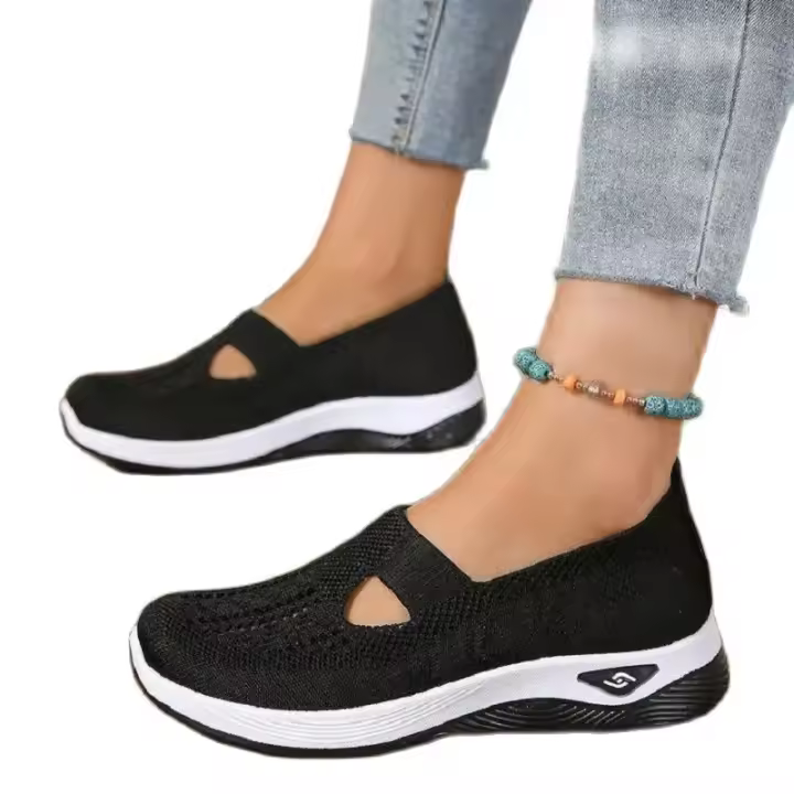 Zapatos para caminar de malla ventilada para mujer, suela cómoda y moderna, superficie suave, ligeros y cómodos, para personas mayores, nuevos - 1
