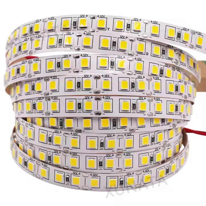 Cinta de Luz LED XUNATA 12V 5M SMD4040 60 120LEDs/m Lámpara de Ribbon Flexible IP20 No Impermeable Decoración de Habitación con Diodo Blanco/Amarillo - 1