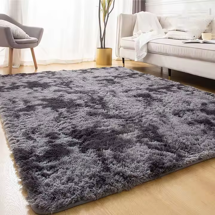 Alfombras grandes para sala de estar, sofás suaves, alfombra esponjosa gris para dormitorio, alfombra de piso peluda, alfombra de mesita de noche, decoración de habitación de niños, varillas - 1