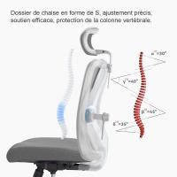 Silla de escritorio para computadora con reposacabezas ajustable y soporte lumbar, respaldo alto, silla ejecutiva giratoria para oficina en casa (azul claro) - details 52