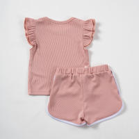 Conjunto De Verano Para Bebé Niña 2024 Shorts Y Camiseta Cómodo Transpirable Ropa De Casa Estilo Casual Sin Mangas Cuello Redondo - details 21
