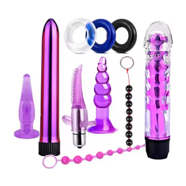 Juguetes sexuales, 10 piezas sexo adulto sm anal plug set series, masturbación masculina y femenina vibrando anal plug patio trasero productos sexuales - 1