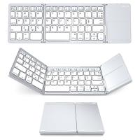 Miniteclado inalámbrico de tres pliegues, teclado portátil Universal con Bluetooth, ratón táctil para IOS, Android, Windows, blanco - details 7