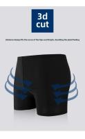 Bóxer negro puro para hombre, bañadores térmicos de primavera, ropa deportiva y accesorios de moda antivergüenza. - details 4