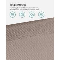 Plegable, Tumbona, 200 x 71 x 38 cm, Capacidad Carga 150 kg, con Parasol y Respaldo reclinable, para jardín, Piscina, terraza, Color Topo GCB022K01 - details 6