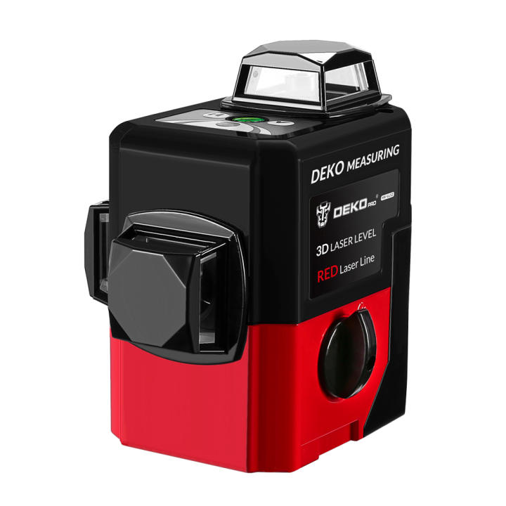DEKO-Nivel láser HVR12Lines 3D, autonivelante, 360 grados, Cruz Horizontal y Vertical, potente Detector para exteriores