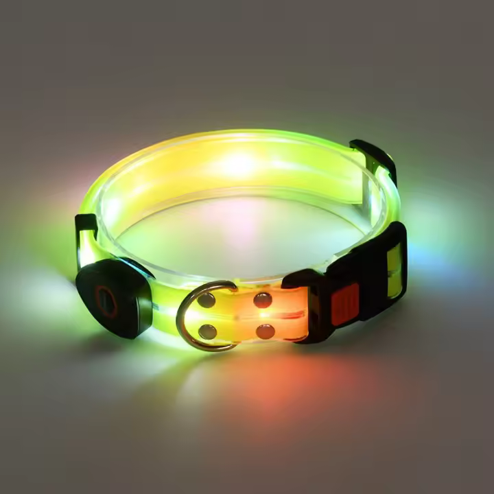 Nuevo collar luminoso LED para mascotas, correa de nailon para perros con correas de pvc - 1