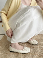 Nuevo francés suave estilo de hadas versátil cabeza cuadrada poco profunda boca arco plano zapatos de ballet solo zapatos - details 19