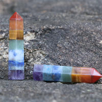 Serie de piedras de cristales curativos de 7 Chakras naturales, energía espiritual, Bola de pulgar, varita, corazón, Luna, Ángel, colgante, adorno de pirámide - details 11