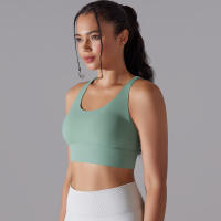 Hamidou-Sujetador de Yoga con espalda cruzada para mujer, ropa interior deportiva absorbente de golpes, correas de hombro cruzadas, Top corto de Fitness, deportes a prueba de golpes - details 8