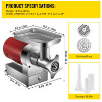 SucceBuy Picadora de carne eléctrica, kit de platos y salchichas, picadora resistente para uso doméstico y comercial - details 0