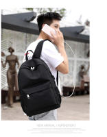 Mochila casual de color sólido, mochila de viaje con carga USB de gran capacidad, bolso universitario - details 14