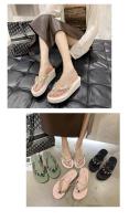 Nuevas Sandalias de Verano para Mujer 2025 Diamantes de Imitación, Estilo Playero, Viento, Moda, Talón Inclinado, Antideslizantes - details 3