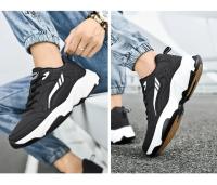 Zapatillas De Deporte De Cuero PU, Zapatos Informales Para Hombres, Zapatos Deportivos Para Niños, Negro Puro, Talla Grande 47 48, Tenis Masculinos - details 15