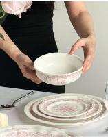 Platos de cerámica de estilo francés, color rosa, Vintage, para el hogar, galletas, pan, vajilla de postre para restaurante de alta calidad - details 4